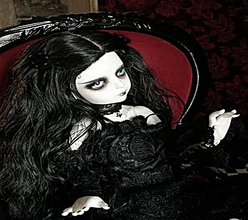 Doll with Long Black Hair