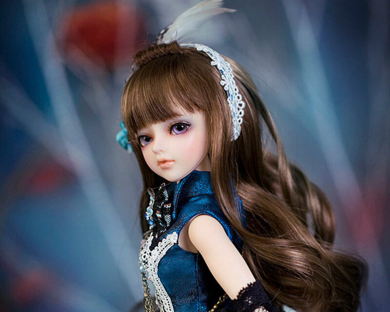 Doll with Long Brown Hair — Dramatic
