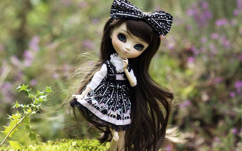 Doll with Long Hair — Black