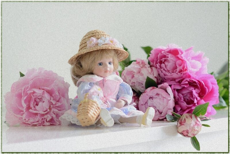 Doll with Peonies