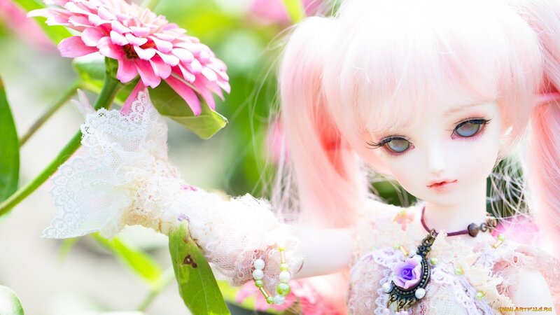 Doll with Pink Hair — Serene, Spring