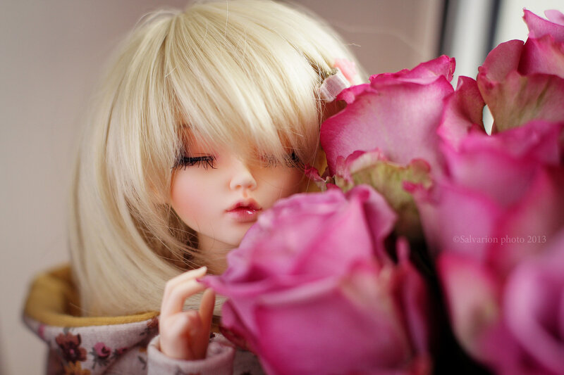 Doll with Pink Roses