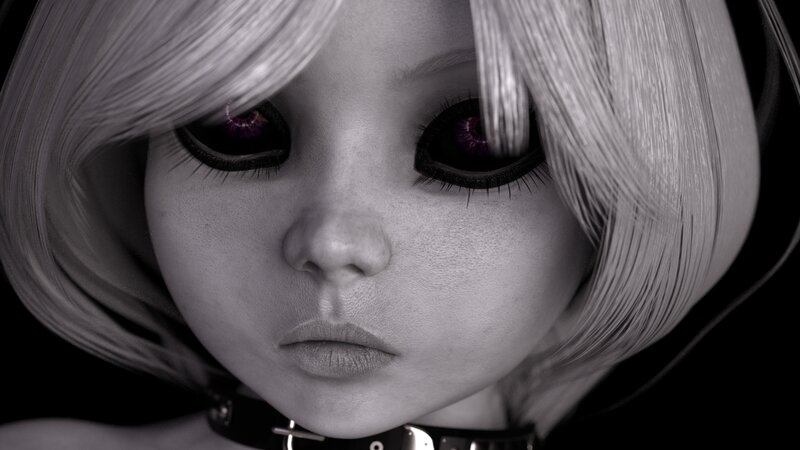 Doll with Purple Eyes — Black