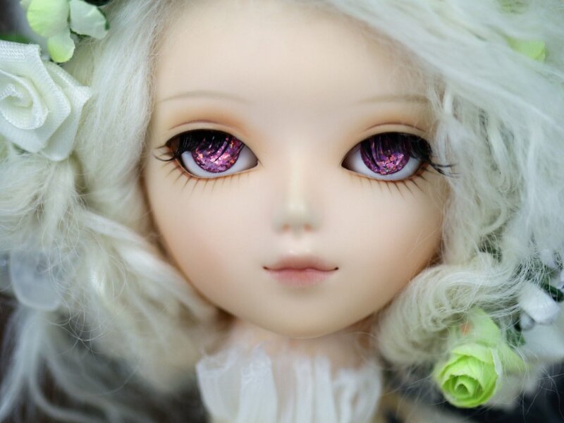 Doll with Purple Eyes — White, Serene
