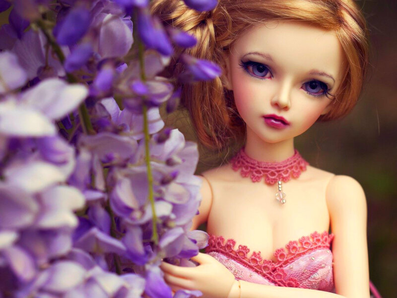 Doll with Purple Flowers