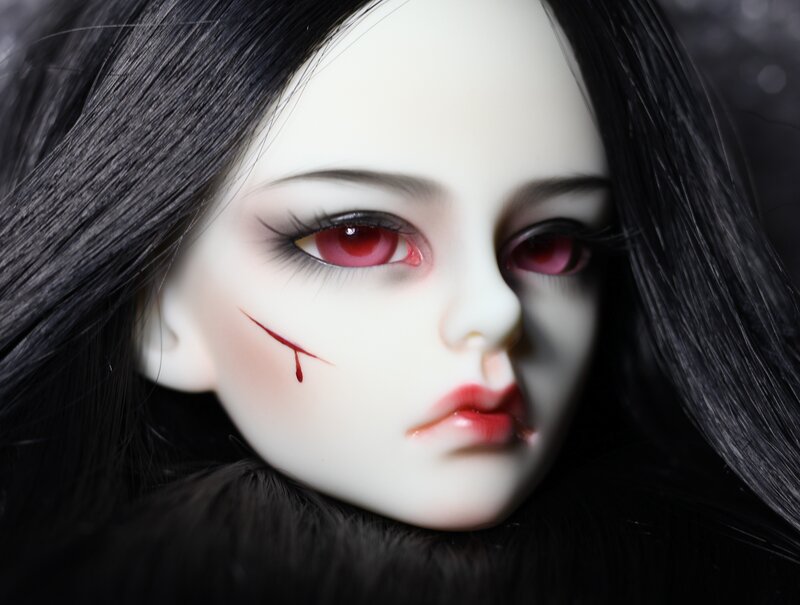 Doll with Red Eyes — White