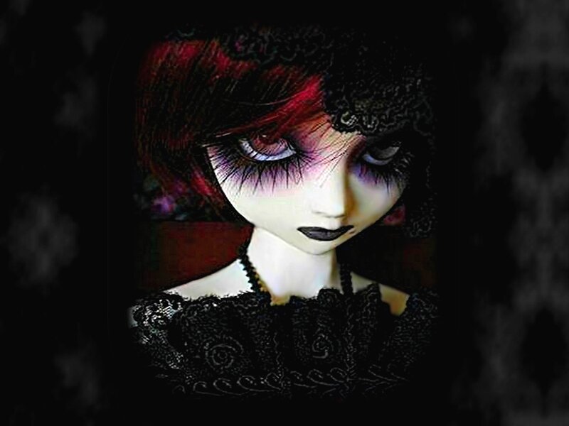 Doll with Red Hair — Black