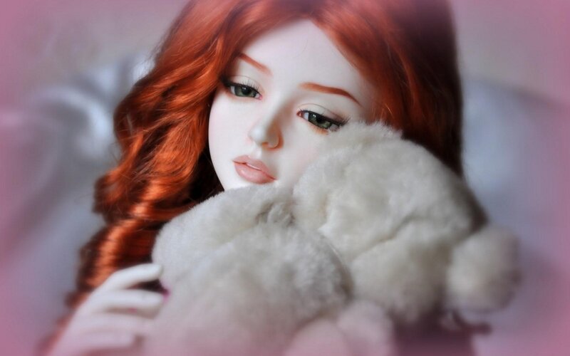 Doll with Red Hair — Calm, Digital Art