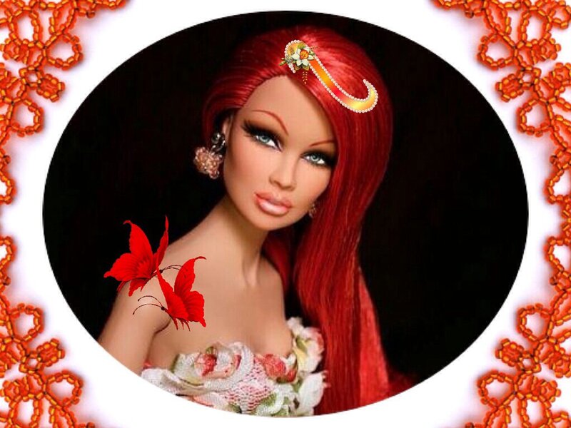 Doll with Red Hair — Dramatic, 3d Render