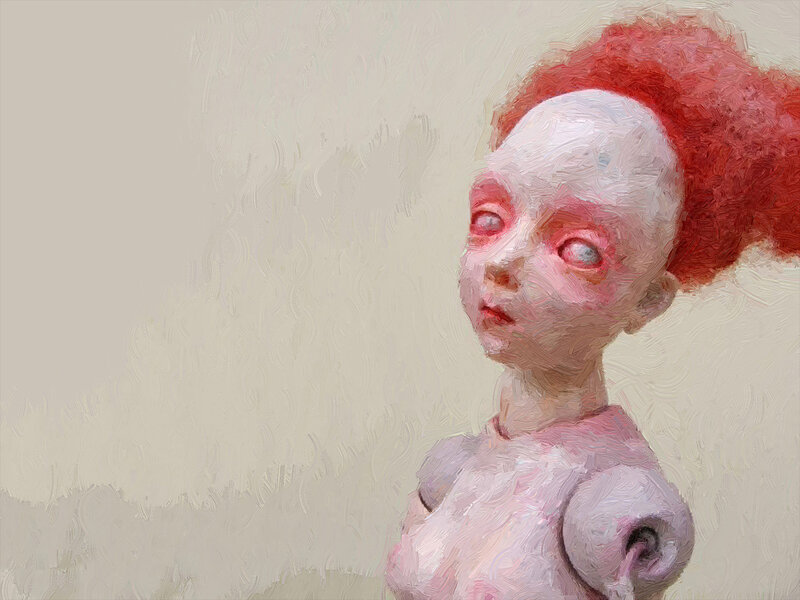 Doll with Red Hair — Dramatic, Digital Art, Red Hair