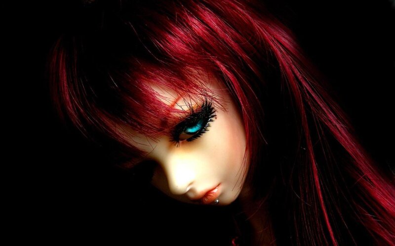 Doll with Red Hair — Dramatic, Digital Art