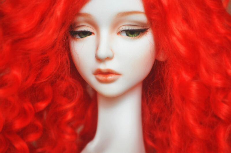 Doll with Red Hair — Dramatic, Photograph, Green Eyes