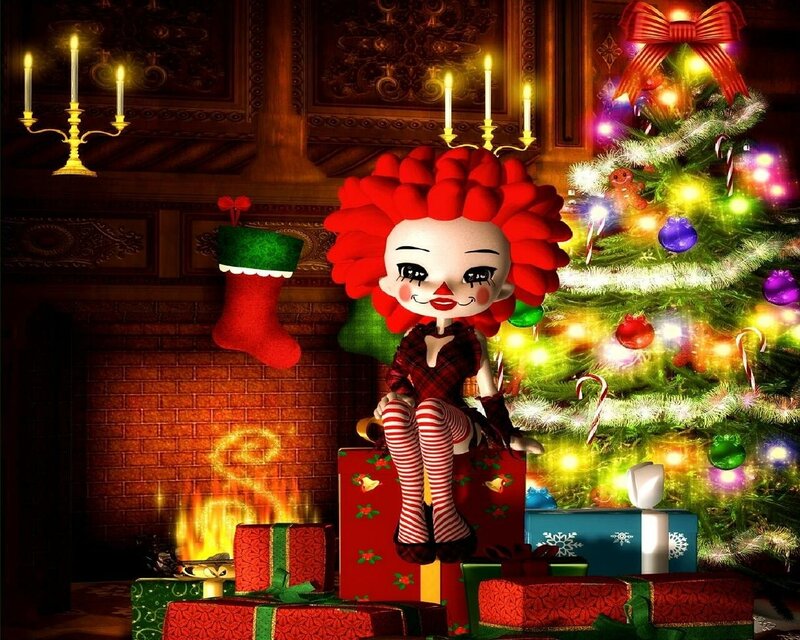 Doll with Red Hair — Festive