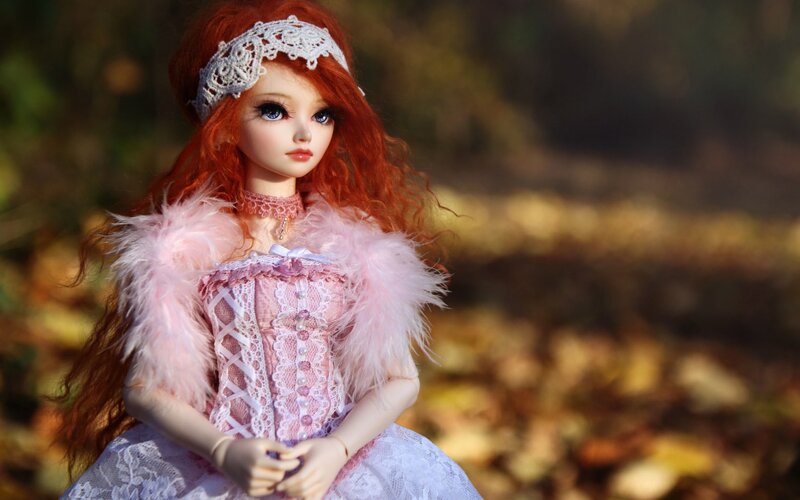 Doll with Red Hair — Pink