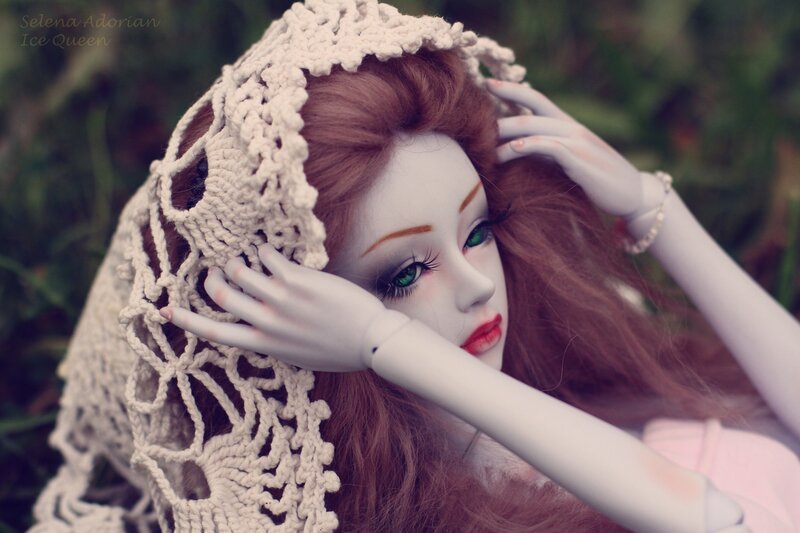 Doll with Red Hair — White
