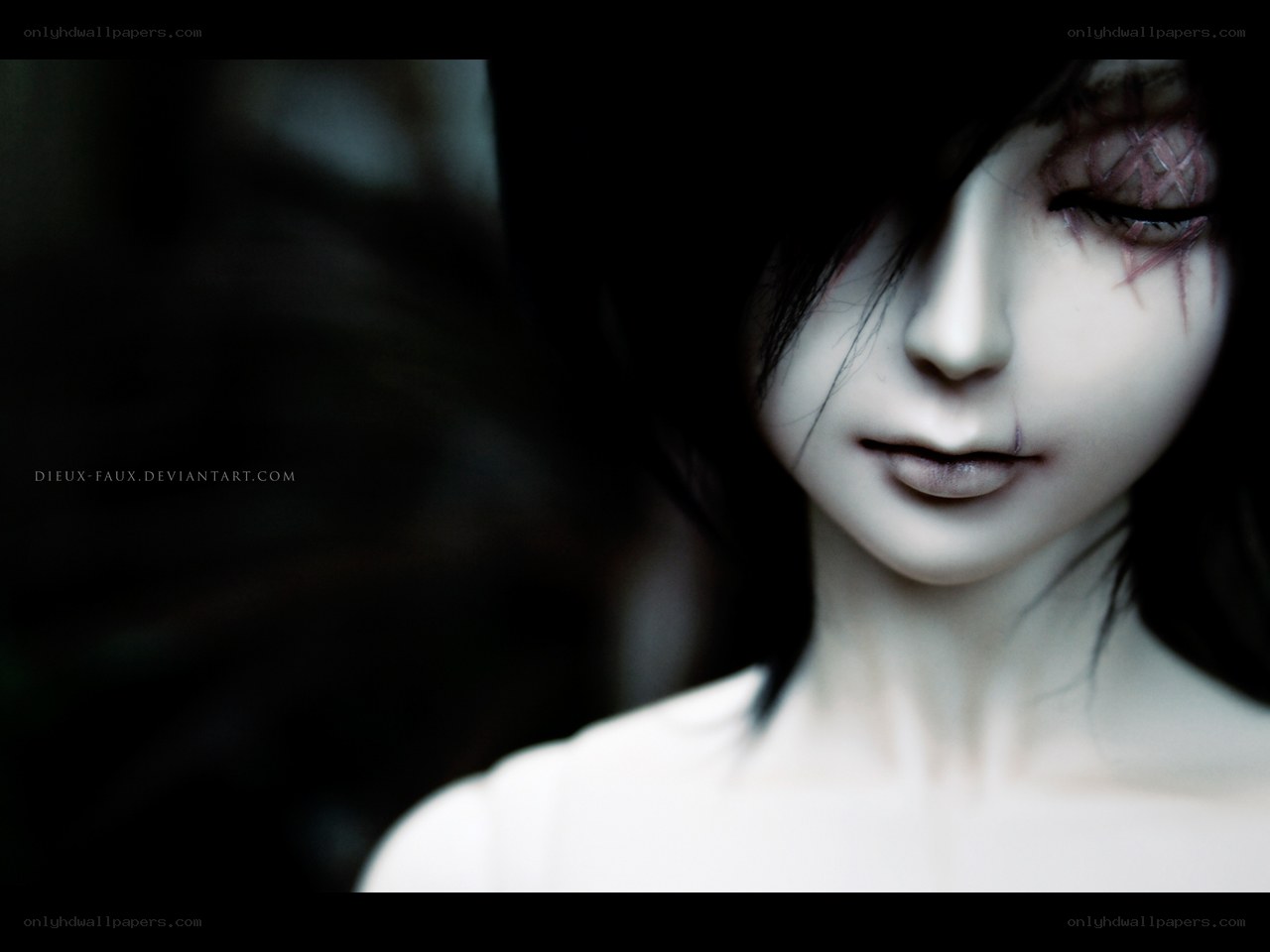 doll with scarred face