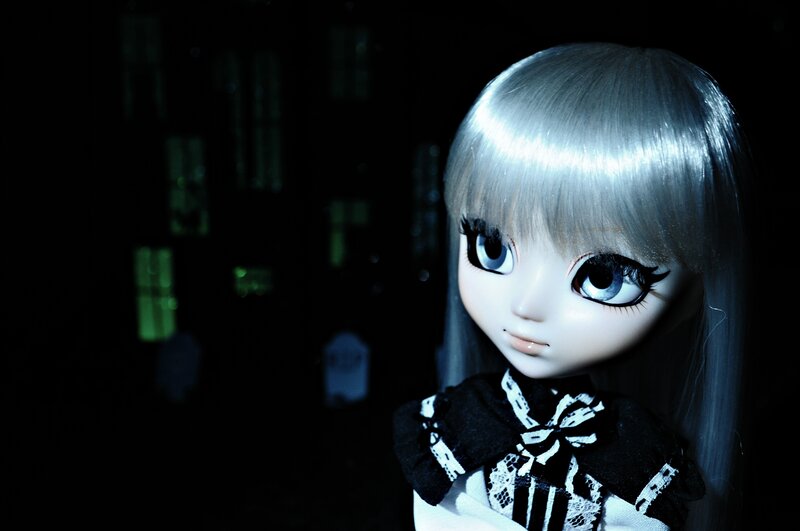 Doll with Silver Hair — Black, Dramatic, Night