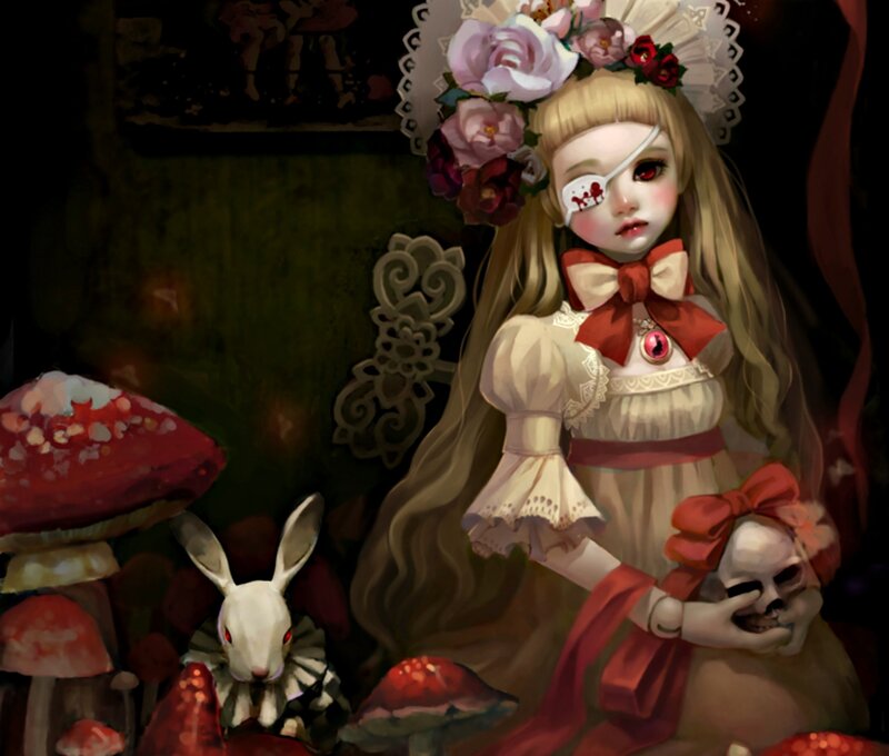 Doll with Skull and Rabbit