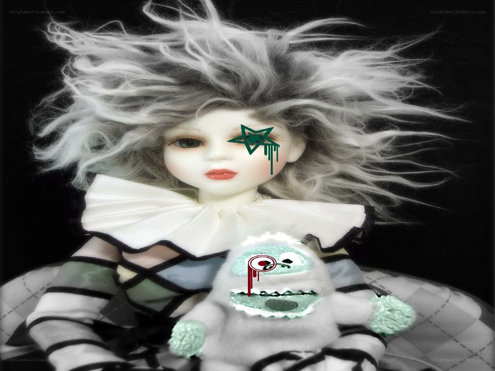 doll with star and plush toy