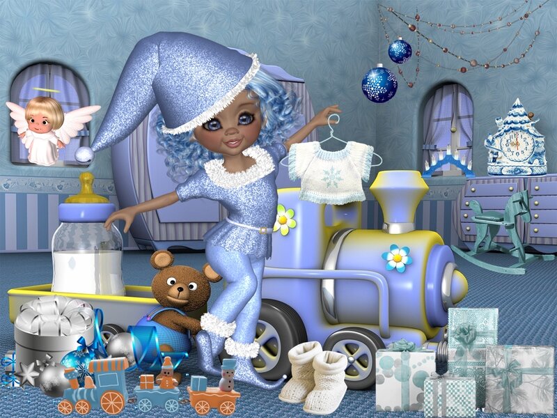 Doll with Train Toy