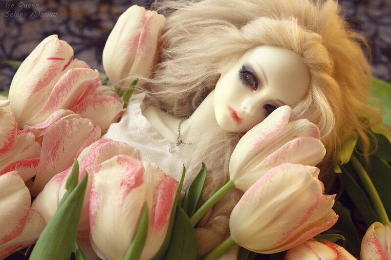 Doll with Tulips