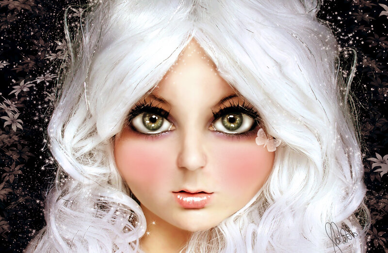 Doll with White Hair — Dreamy, Night