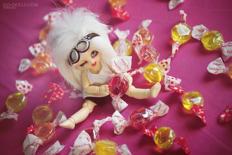 Doll with White Hair — Pink