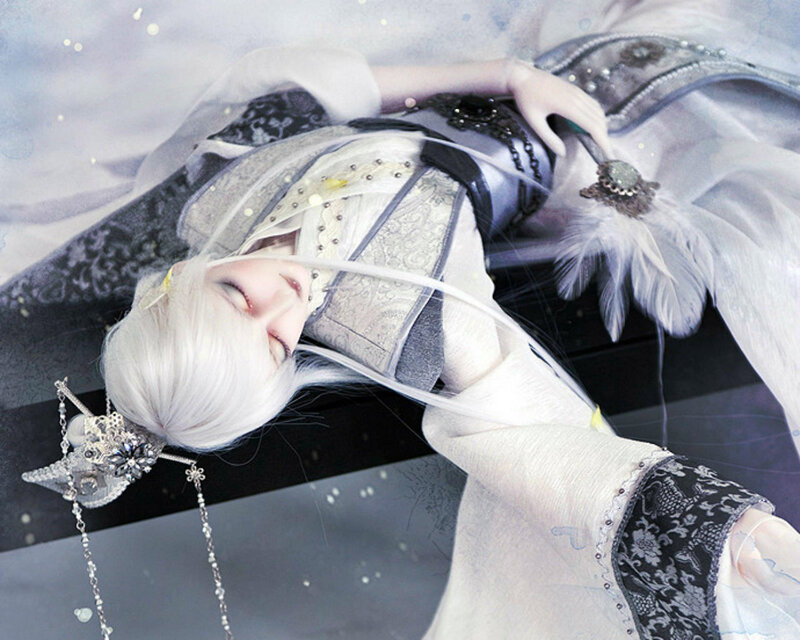 Doll with White Hair — Serene, Digital Art