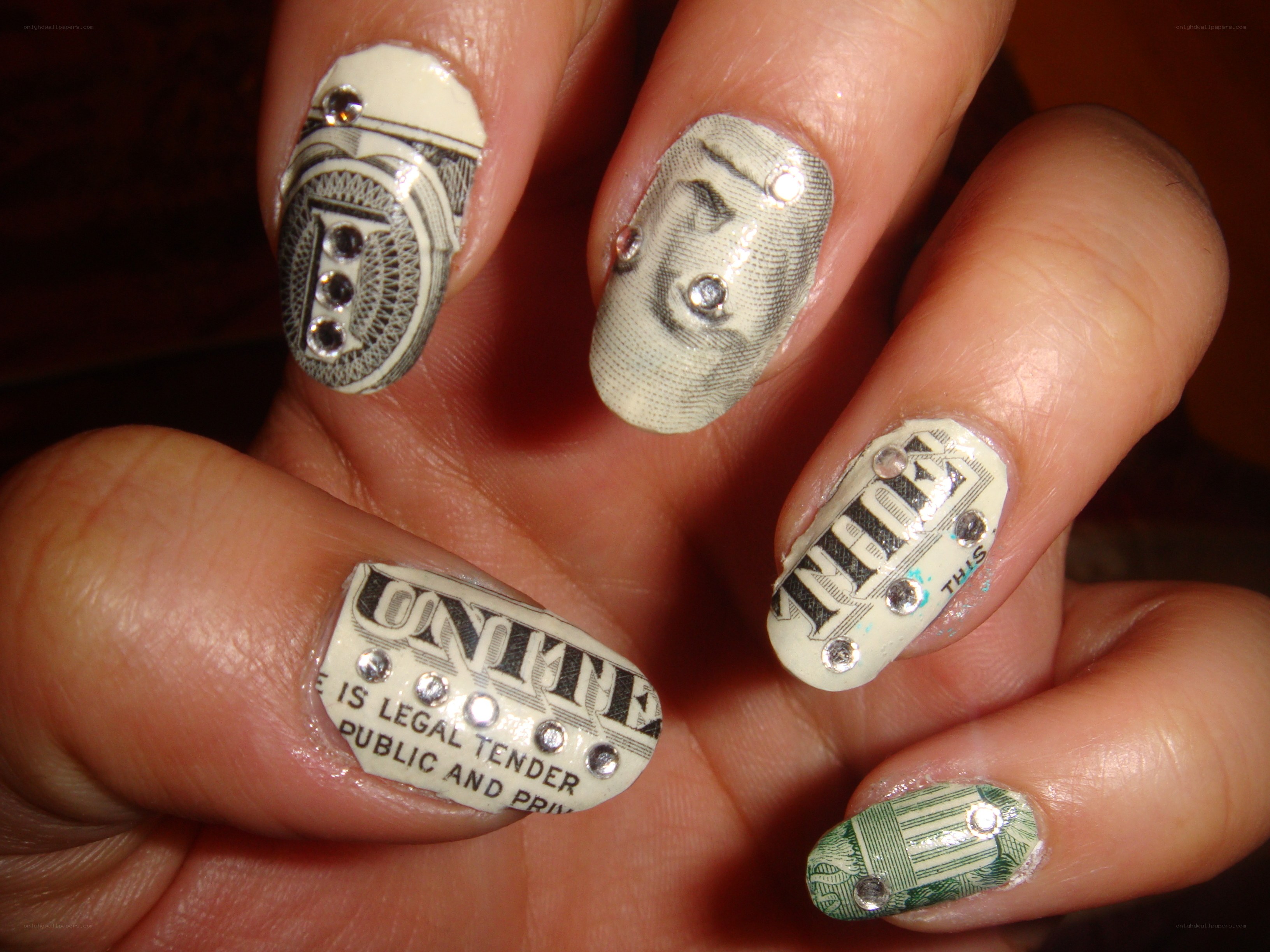 dollar bill nail art