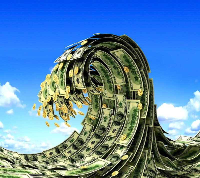 Dollar Bills and Coins