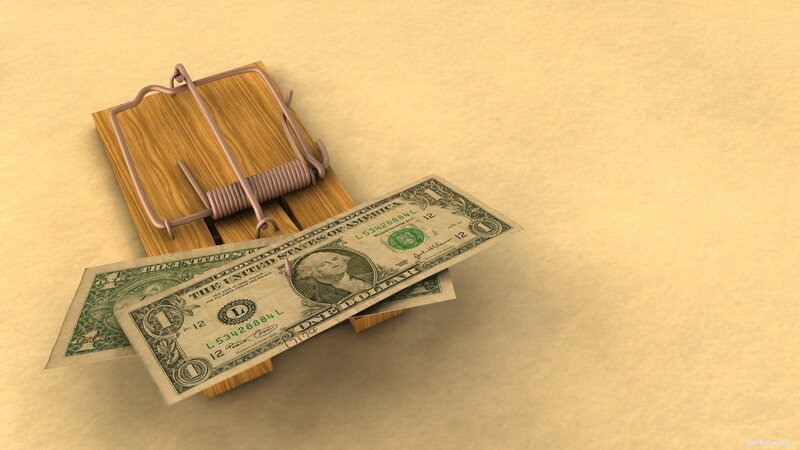 Dollar Bills in Mousetrap — Beige