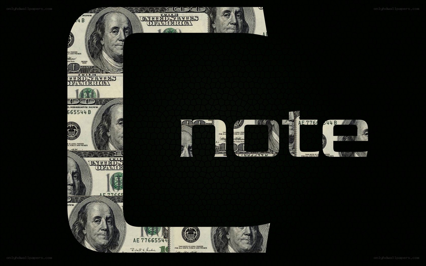dollar bills with note text