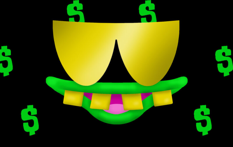 dollar sign monster face