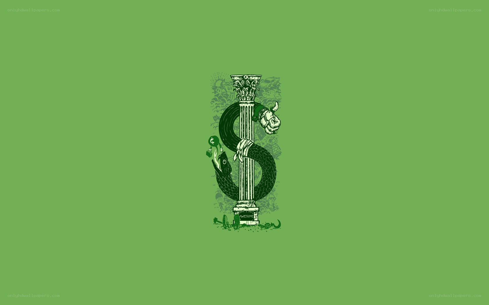 dollar sign snake illustration