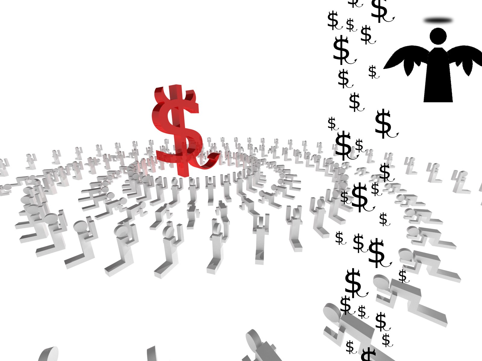 Dollar symbol with people