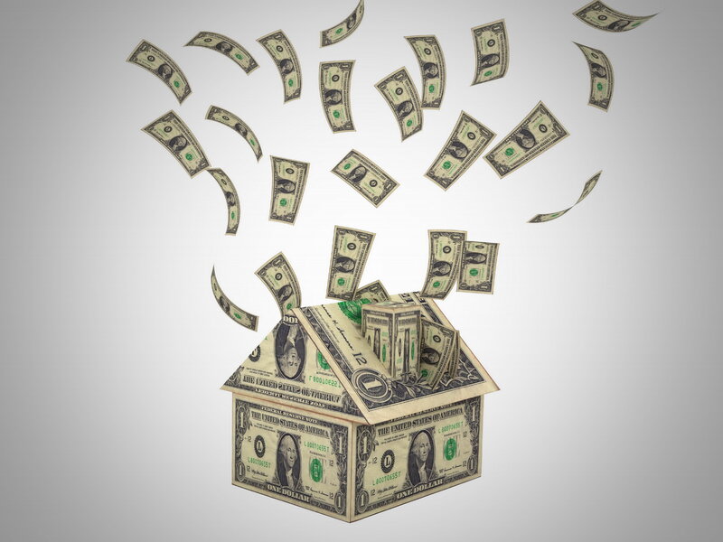Dollars Flying from House