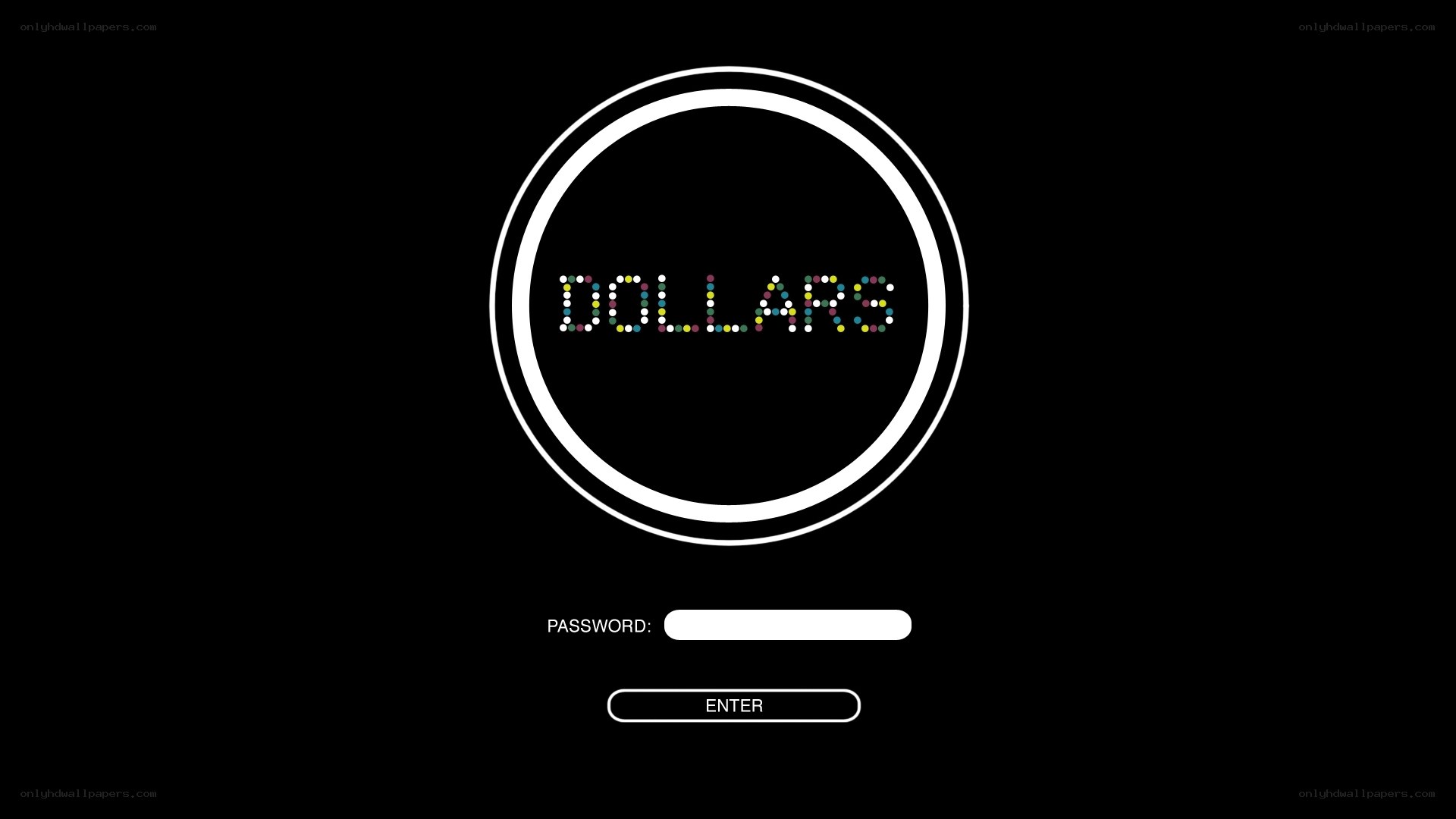 Dollars password screen