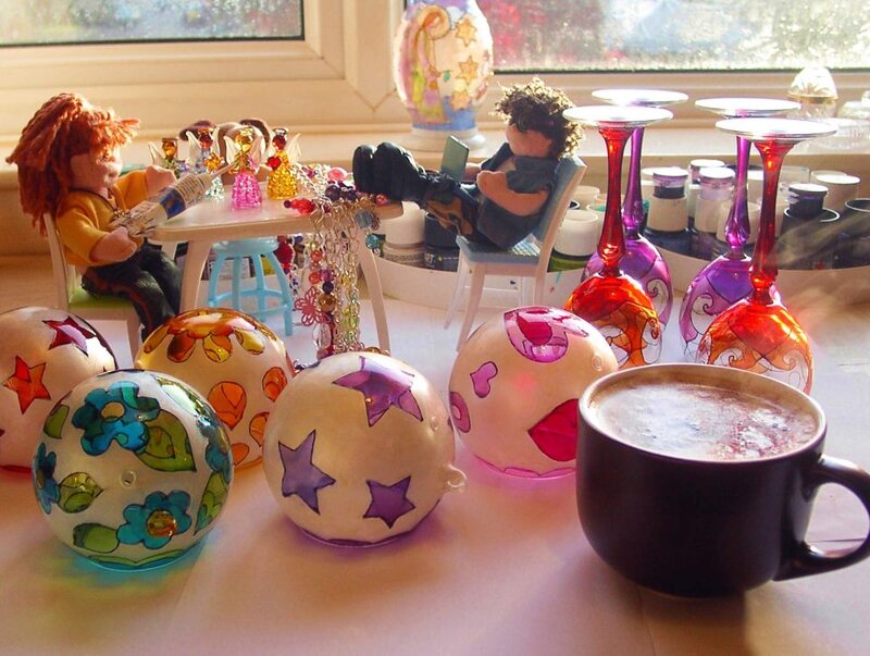 Dolls at a Table — White