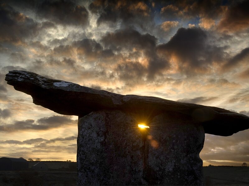 Dolmen at Sunset — Orange