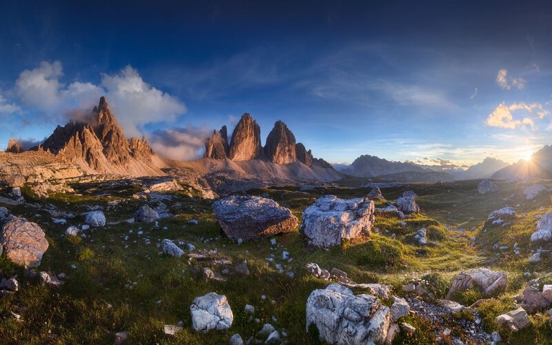 Dolomites Mountain Peaks — Blue, Serene
