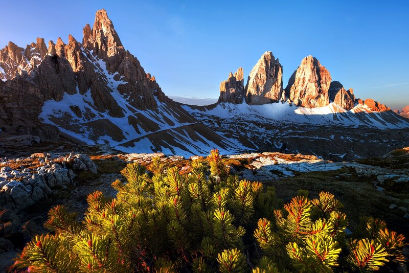 Dolomites Mountain Peaks — Blue