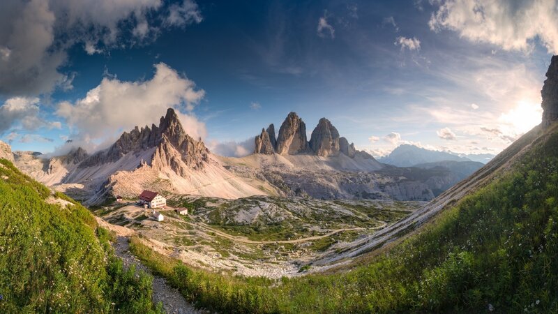 Dolomites Mountain Range — Blue, Dramatic