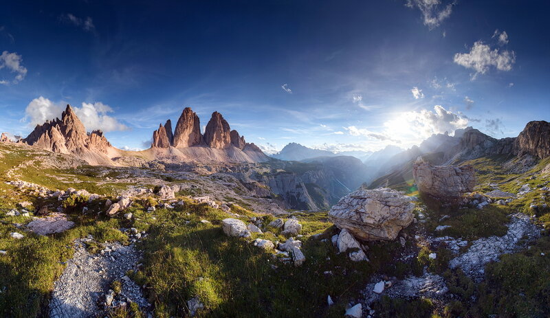 Dolomites Mountain Range — Blue