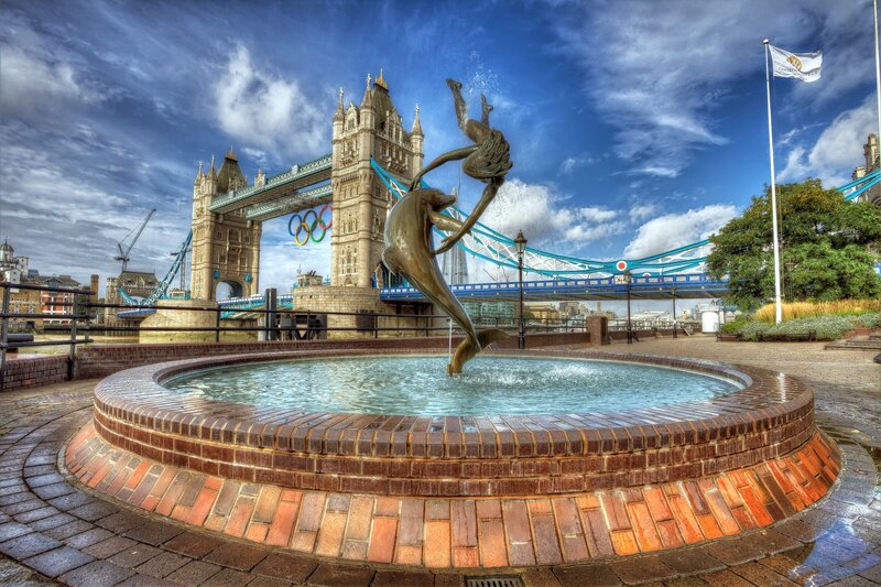 Dolphin and Dancer Sculpture