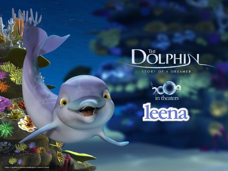 Dolphin in Coral Reef — Blue, Playful