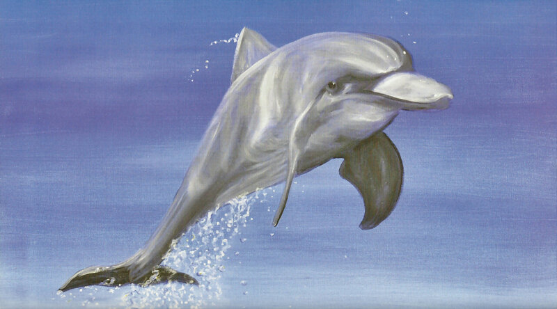 Dolphin Jumping — Blue, Dynamic