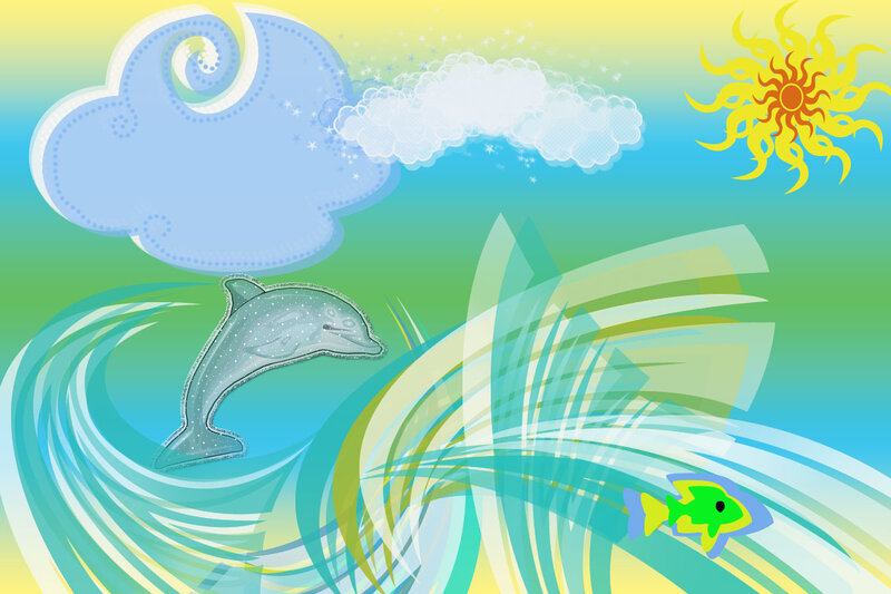 Dolphin Jumping in Waves