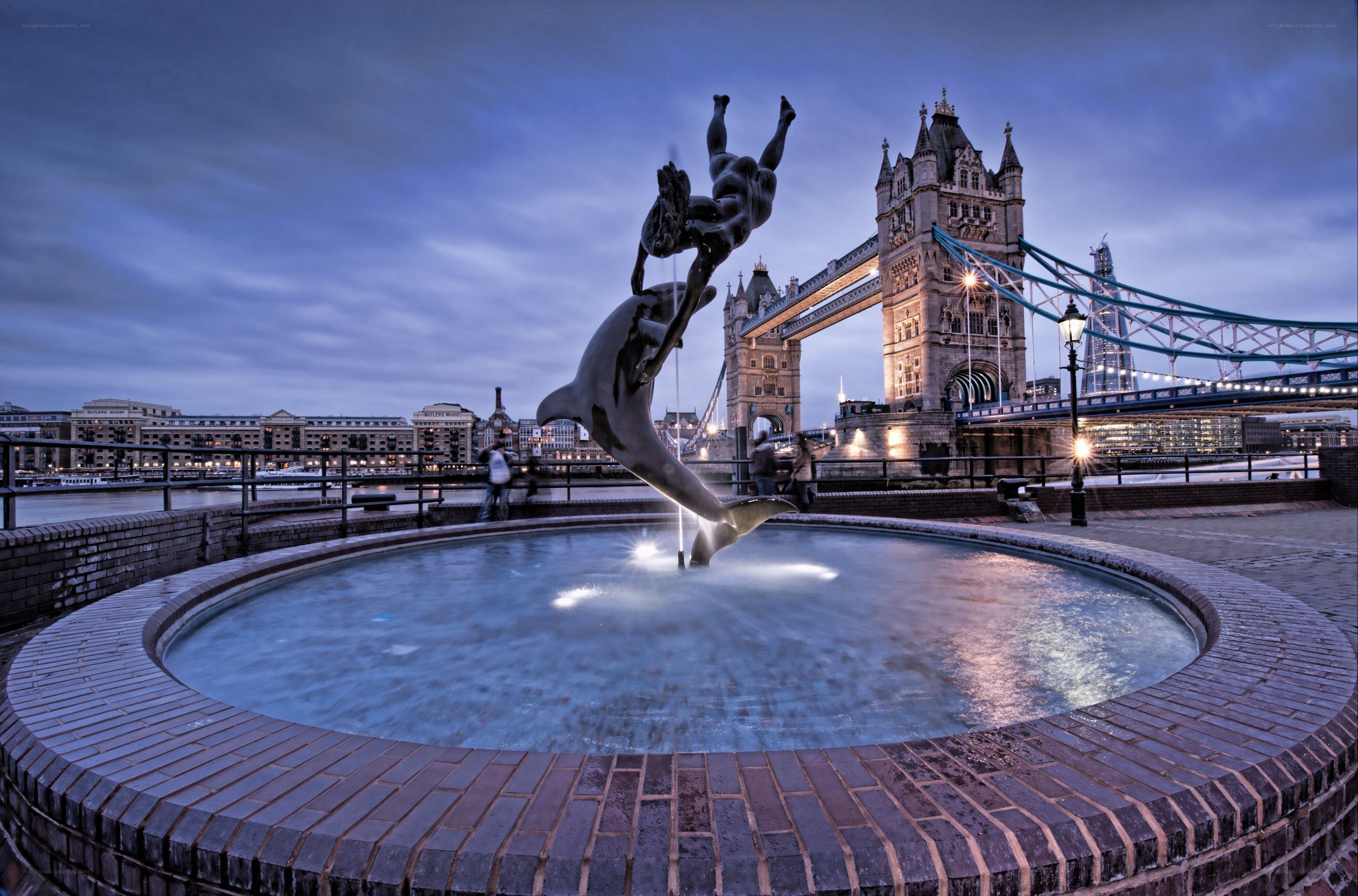 Dolphin sculpture at Tower Bridge