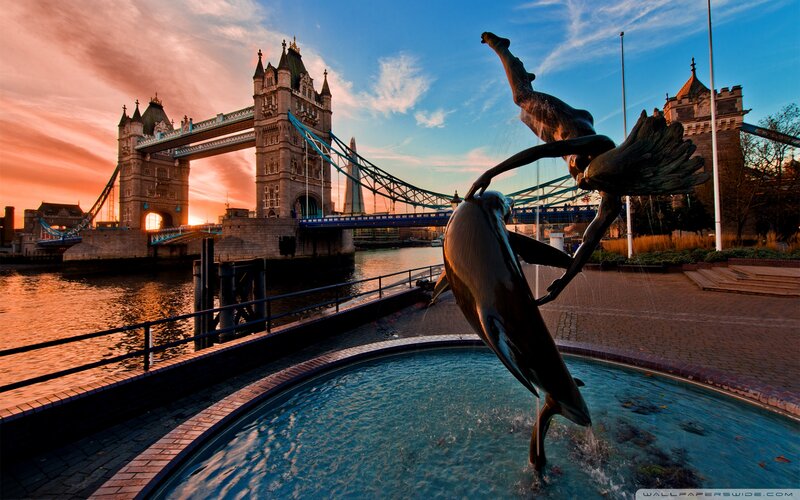Dolphin Statue Fountain — Blue
