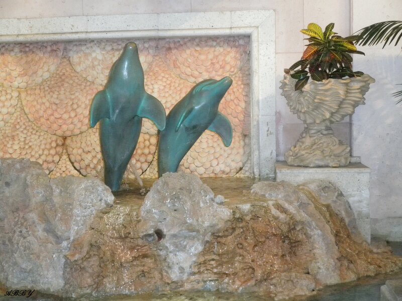 Dolphin Statues in Fountain